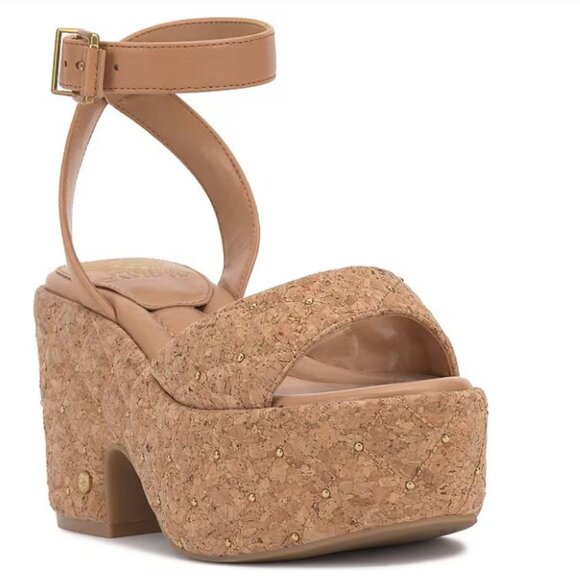 Vince Camuto Ellah Studded Cork Chunky Platform Sandals - Picture 1 of 5